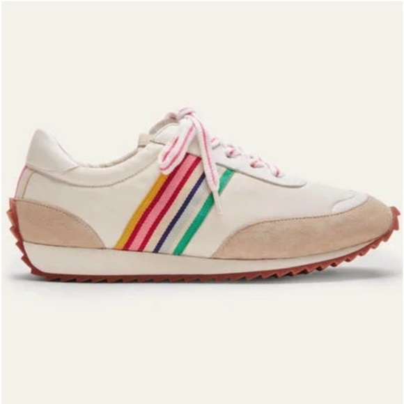 BODEN Striped Runner Trainers Tennis Shoe Sneaker Rainbow Sneaker Sz 38 US 7 - Picture 1 of 12